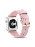 Silicone Leather Coated Watchband Wrist Strap Replacement for Apple Watch Series 10 42mm / 9 8 7 41mm / 6 5 4 SE SE (2022) SE (2023) 40mm / 3 2 1 38mm - Light Pink