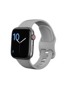 Silicone Smart Watch Band Adjustable Wrist Strap for Apple Watch Ultra 49mm / Ultra 2 49mm / Series 9 45mm / SE (2023) 44mm / Series 8 45mm / 7 45mm / Watch Series 6 / 5 / 4 / SE 44mm / SE (2022) 44mm / Watch Series 3 / 2 / 1 42mm - Light Grey