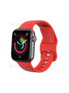 Silicone Smart Watch Band Adjustable Wrist Strap for Apple Watch Ultra 49mm / Ultra 2 49mm / Series 9 45mm / SE (2023) 44mm / Series 8 45mm / 7 45mm / Watch Series 6 / 5 / 4 / SE 44mm / SE (2022) 44mm / Watch Series 3 / 2 / 1 42mm - Red