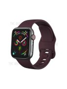 Silicone Smart Watch Band Adjustable Wrist Strap for Apple Watch Ultra 49mm / Ultra 2 49mm / Series 9 45mm / SE (2023) 44mm / Series 8 45mm / 7 45mm / Watch Series 6 / 5 / 4 / SE 44mm / SE (2022) 44mm / Watch Series 3 / 2 / 1 42mm - Wine Red