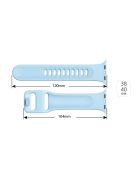 Silicone Smart Watch Replacement Strap for Apple Watch Series 10 42mm / 9 8 7 41mm / SE (2023) SE (2022) SE 6 5 4 40mm / 3 2 1 38mm - Baby Blue