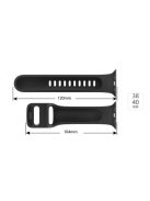 Silicone Smart Watch Replacement Strap for Apple Watch Series 10 42mm / 9 8 7 41mm / SE (2023) SE (2022) SE 6 5 4 40mm / 3 2 1 38mm - Black