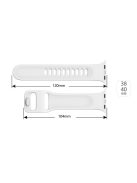 Silicone Smart Watch Replacement Strap for Apple Watch Series 10 42mm / 9 8 7 41mm / SE (2023) SE (2022) SE 6 5 4 40mm / 3 2 1 38mm - White