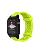 Silicone Smart Watch Strap + Protection Watch Case Universal for Apple Watch Series 6 SE / SE (2022) 5 4 44mm - Green / Black