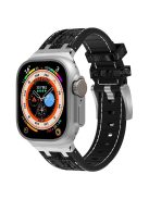 Silicone Strap for Apple Watch Series 10 42mm  /  9 8 7 41mm  /  SE (2023) SE (2022) SE 6 5 4 40mm  /  3 2 1 38mm - Silver+White+Black