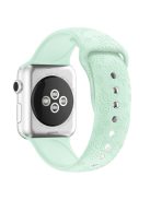 Silicone Strap for Apple Watch Series 10 42mm  /  9 8 7 41mm  /  SE (2023) SE (2022) SE 6 5 4 40mm  /  3 2 1 38mm - Snowflake Light Green