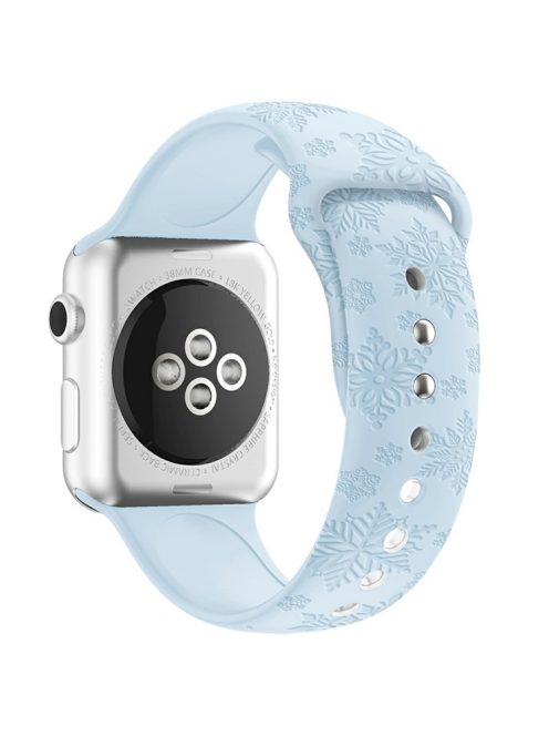 Silicone Strap for Apple Watch Series 10 42mm  /  9 8 7 41mm  /  SE (2023) SE (2022) SE 6 5 4 40mm  /  3 2 1 38mm - Snowflake Sky Blue