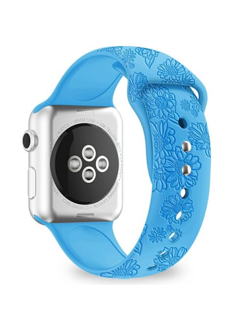 Silicone Strap for Apple Watch Series 10 42mm  /  9 8 7 41mm  /  SE (2023) SE (2022) SE 6 5 4 40mm  /  3 2 1 38mm - Sunflower Blue