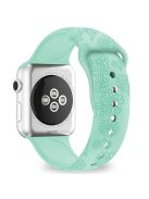 Silicone Strap for Apple Watch Series 10 42mm  /  9 8 7 41mm  /  SE (2023) SE (2022) SE 6 5 4 40mm  /  3 2 1 38mm - Sunflower Mint Green