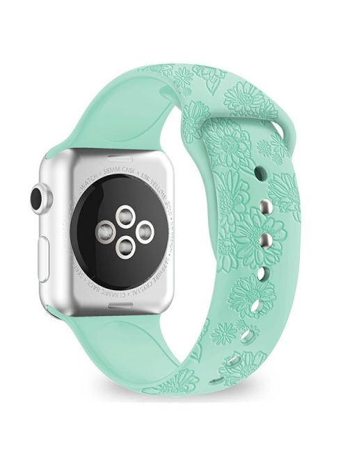 Silicone Strap for Apple Watch Series 10 42mm  /  9 8 7 41mm  /  SE (2023) SE (2022) SE 6 5 4 40mm  /  3 2 1 38mm - Sunflower Mint Green