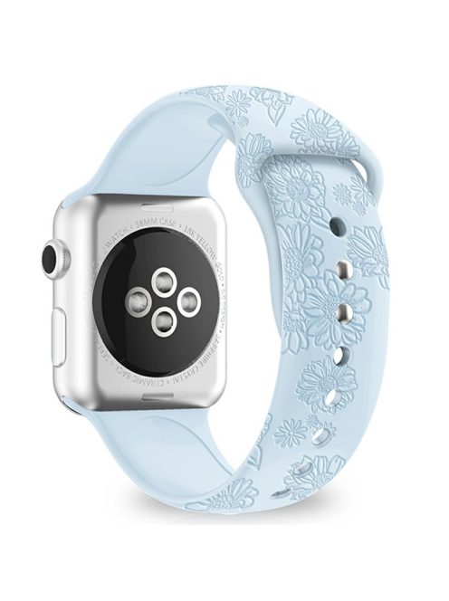 Silicone Strap for Apple Watch Series 10 42mm  /  9 8 7 41mm  /  SE (2023) SE (2022) SE 6 5 4 40mm  /  3 2 1 38mm - Sunflower Sky Blue