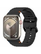 Silicone Strap for Apple Watch Series 10 42mm  /  Series 9 8 7 41mm  /  SE (2023) SE (2022) SE 6 5 4 40mm  /  3 2 1 38mm Band - Black