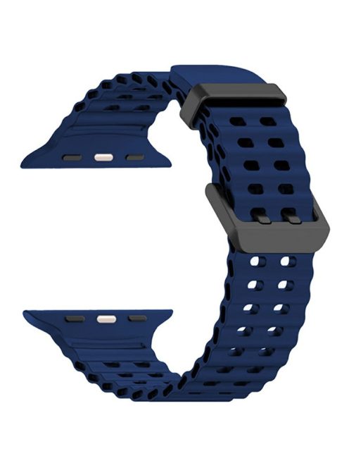 Silicone Strap for Apple Watch Series 10 46mm / Ultra 2 / Ultra 49mm / 9 8 7 45mm / SE (2023) SE (2022) SE 6 5 4 44mm / 3 2 1 42mm Ocean Band - Midnight Blue