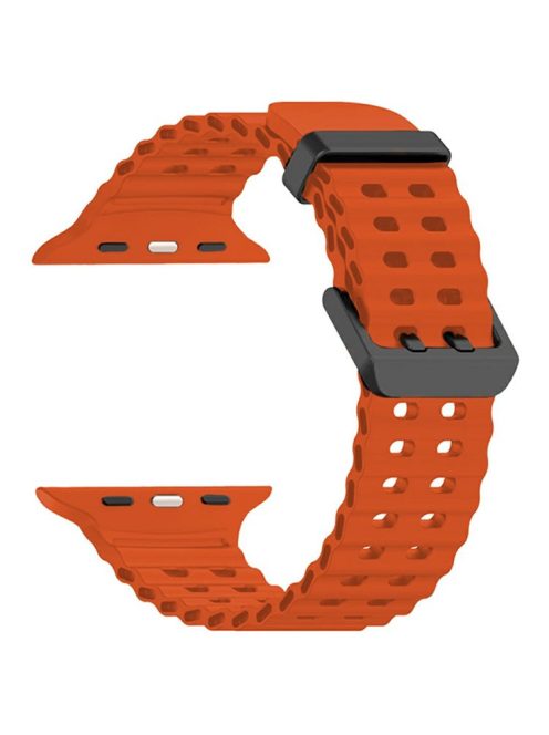 Silicone Strap for Apple Watch Series 10 46mm / Ultra 2 / Ultra 49mm / 9 8 7 45mm / SE (2023) SE (2022) SE 6 5 4 44mm / 3 2 1 42mm Ocean Band - Orange