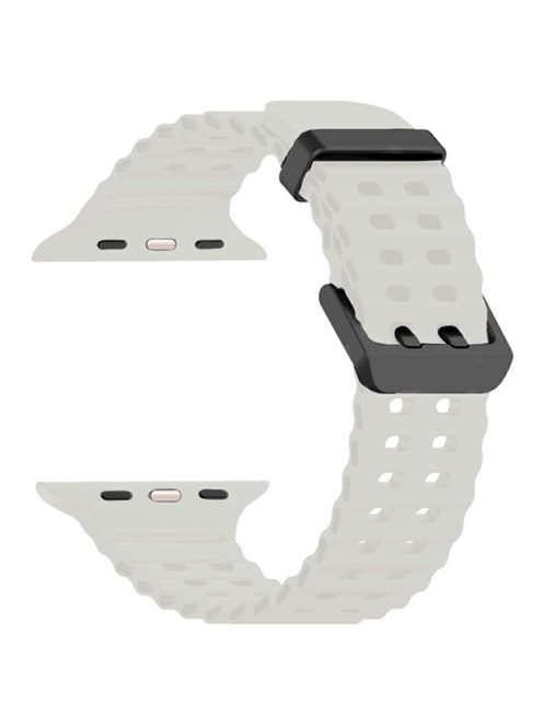 Silicone Strap for Apple Watch Series 10 46mm / Ultra 2 / Ultra 49mm / 9 8 7 45mm / SE (2023) SE (2022) SE 6 5 4 44mm / 3 2 1 42mm Ocean Band - Starlight