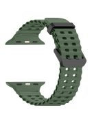 Silicone Strap for Apple Watch Series 10 46mm / Ultra 2 Ultra 49mm / Series 9 8 7 45mm / SE (2023) SE (2022) SE 6 5 4 44mm / 3 2 1 42mm - Blackish Green