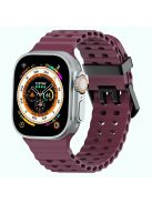 Silicone Strap for Apple Watch Series 10 46mm / Ultra 2 Ultra 49mm / Series 9 8 7 45mm / SE (2023) SE (2022) SE 6 5 4 44mm / 3 2 1 42mm - Wine Red