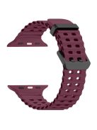 Silicone Strap for Apple Watch Series 10 46mm / Ultra 2 Ultra 49mm / Series 9 8 7 45mm / SE (2023) SE (2022) SE 6 5 4 44mm / 3 2 1 42mm - Wine Red