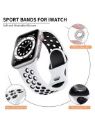 Silicone Watch Band For Apple Watch Series 10 42mm / 9 8 7 41mm / 6 5 4 SE (2022) SE (2023) SE 40mm / 3 2 1 38mm Dual Color Strap - Black+Grey