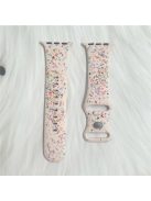 Silicone Watch Band for Apple Watch Series 10 42mm / 9 8 7 41mm / SE (2023) SE (2022) SE 6 5 4 40mm / 3 2 1 38mm , 8-shaped Buckle Pattern Strap - Pink