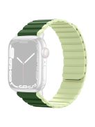 Silicone Watch Band for Apple Watch Series 10 42mm / 9 8 7 41mm / SE (2023) SE (2022) SE 6 5 4 40mm / 3 2 1 38mm Dual Color Adjustable Magnetic Strap - Blackish Green / Light Green