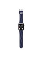 Silicone Watch Band for Apple Watch Series 10 46mm / Ultra 2 Ultra 49mm /  Series 9 8 7 45mm / 6 5 4 SE (2023) SE (2022) SE 44mm / 3 2 1 42mm , Hollow Replacement Strap - Dark Blue