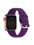 Silicone Watch Band for Apple Watch Series 10 46mm / Ultra 2 Ultra 49mm /  Series 9 8 7 45mm / 6 5 4 SE (2023) SE (2022) SE 44mm / 3 2 1 42mm , Hollow Replacement Strap - Dark Purple