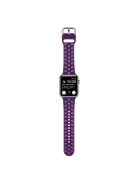 Silicone Watch Band for Apple Watch Series 10 46mm / Ultra 2 Ultra 49mm /  Series 9 8 7 45mm / 6 5 4 SE (2023) SE (2022) SE 44mm / 3 2 1 42mm , Hollow Replacement Strap - Dark Purple