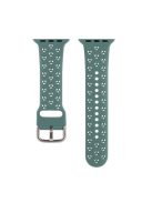 Silicone Watch Band for Apple Watch Series 10 46mm / Ultra 2 Ultra 49mm /  Series 9 8 7 45mm / 6 5 4 SE (2023) SE (2022) SE 44mm / 3 2 1 42mm , Hollow Replacement Strap - Green