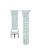 Silicone Watch Band for Apple Watch Series 10 46mm / Ultra 2 Ultra 49mm /  Series 9 8 7 45mm / 6 5 4 SE (2023) SE (2022) SE 44mm / 3 2 1 42mm , Hollow Replacement Strap - Light Green