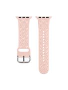 Silicone Watch Band for Apple Watch Series 10 46mm / Ultra 2 Ultra 49mm /  Series 9 8 7 45mm / 6 5 4 SE (2023) SE (2022) SE 44mm / 3 2 1 42mm , Hollow Replacement Strap - Light Pink