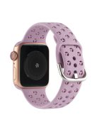 Silicone Watch Band for Apple Watch Series 10 46mm / Ultra 2 Ultra 49mm /  Series 9 8 7 45mm / 6 5 4 SE (2023) SE (2022) SE 44mm / 3 2 1 42mm , Hollow Replacement Strap - Light Purple