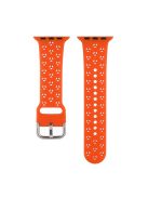 Silicone Watch Band for Apple Watch Series 10 46mm / Ultra 2 Ultra 49mm /  Series 9 8 7 45mm / 6 5 4 SE (2023) SE (2022) SE 44mm / 3 2 1 42mm , Hollow Replacement Strap - Orange