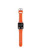 Silicone Watch Band for Apple Watch Series 10 46mm / Ultra 2 Ultra 49mm /  Series 9 8 7 45mm / 6 5 4 SE (2023) SE (2022) SE 44mm / 3 2 1 42mm , Hollow Replacement Strap - Orange