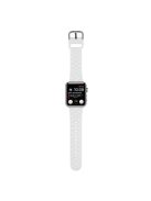 Silicone Watch Band for Apple Watch Series 10 46mm / Ultra 2 Ultra 49mm /  Series 9 8 7 45mm / 6 5 4 SE (2023) SE (2022) SE 44mm / 3 2 1 42mm , Hollow Replacement Strap - White