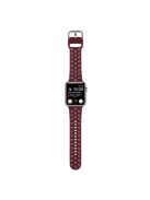 Silicone Watch Band for Apple Watch Series 10 46mm / Ultra 2 Ultra 49mm /  Series 9 8 7 45mm / 6 5 4 SE (2023) SE (2022) SE 44mm / 3 2 1 42mm , Hollow Replacement Strap - Wine Red