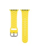 Silicone Watch Band for Apple Watch Series 10 46mm / Ultra 2 Ultra 49mm /  Series 9 8 7 45mm / 6 5 4 SE (2023) SE (2022) SE 44mm / 3 2 1 42mm , Hollow Replacement Strap - Yellow