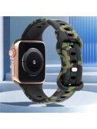 Silicone Watch Bands for Apple Watch Series 10 42mm / 9 8 7 41mm / SE (2023) SE (2022) SE 6 5 4 40mm / 3 2 1 38mm Camouflage Waterproof Watch Bracelet - Army Green