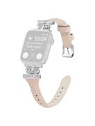 Silver Buckle Band for Apple Watch Series 10 42mm / 9 8 7 41mm / SE (2023) SE (2022) SE 6 5 4 40mm / 3 2 1 38mm Replace Strap - Apricot