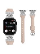 Silver Buckle Band for Apple Watch Series 10 42mm / 9 8 7 41mm / SE (2023) SE (2022) SE 6 5 4 40mm / 3 2 1 38mm Replace Strap - Apricot