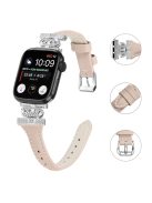 Silver Buckle Band for Apple Watch Series 10 42mm / 9 8 7 41mm / SE (2023) SE (2022) SE 6 5 4 40mm / 3 2 1 38mm Replace Strap - Apricot