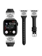 Silver Buckle Band for Apple Watch Series 10 42mm / 9 8 7 41mm / SE (2023) SE (2022) SE 6 5 4 40mm / 3 2 1 38mm Replace Strap - Black