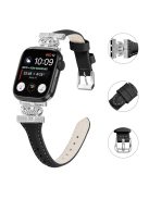 Silver Buckle Band for Apple Watch Series 10 42mm / 9 8 7 41mm / SE (2023) SE (2022) SE 6 5 4 40mm / 3 2 1 38mm Replace Strap - Black