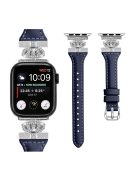 Silver Buckle Band for Apple Watch Series 10 42mm / 9 8 7 41mm / SE (2023) SE (2022) SE 6 5 4 40mm / 3 2 1 38mm Replace Strap - Dark Blue