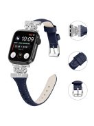 Silver Buckle Band for Apple Watch Series 10 42mm / 9 8 7 41mm / SE (2023) SE (2022) SE 6 5 4 40mm / 3 2 1 38mm Replace Strap - Dark Blue