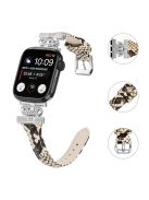 Silver Buckle Band for Apple Watch Series 10 42mm / 9 8 7 41mm / SE (2023) SE (2022) SE 6 5 4 40mm / 3 2 1 38mm Replace Strap - Snake Texture