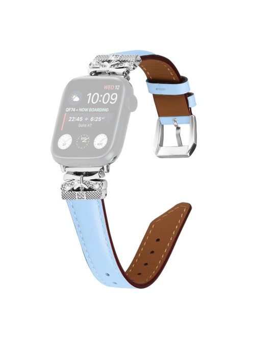 Silver Buckle Band for Apple Watch Series 10 42mm / 9 8 7 41mm / SE (2023) SE (2022) SE 6 5 4 40mm / 3 2 1 38mm Watch Strap - Blue