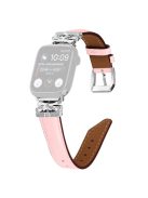 Silver Buckle Band for Apple Watch Series 10 42mm / 9 8 7 41mm / SE (2023) SE (2022) SE 6 5 4 40mm / 3 2 1 38mm Watch Strap - Pink