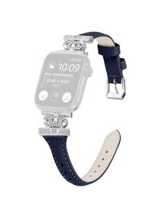   Silver Buckle Band for Apple Watch Series 10 46mm / Ultra 2 Ultra 49mm /  Series 9 8 7 45mm / 6 5 4 SE (2023) SE (2022) SE 44mm / 3 2 1 42mm Watch Strap - Dark Blue