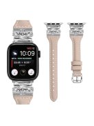 Silver Buckle Wrist Band for Apple Watch Series 10 46mm / Ultra 2 Ultra 49mm /  Series 9 8 7 45mm / 6 5 4 SE (2023) SE (2022) SE 44mm / 3 2 1 42mm - Apricot